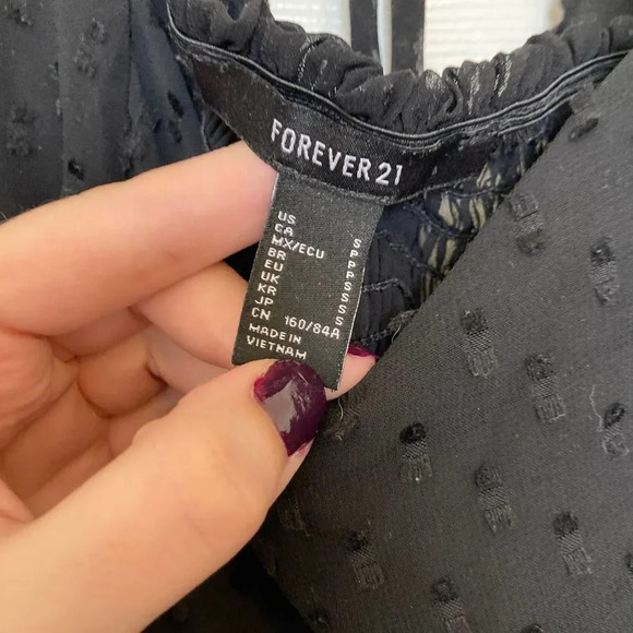 FOREVER 21 Black Long Sleeve Sheer Size Small - Picture 4 of 4